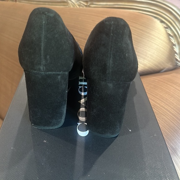 Coach gorgeous suede heels worn twice. Block heel. Look better in person. - Picture 3 of 6